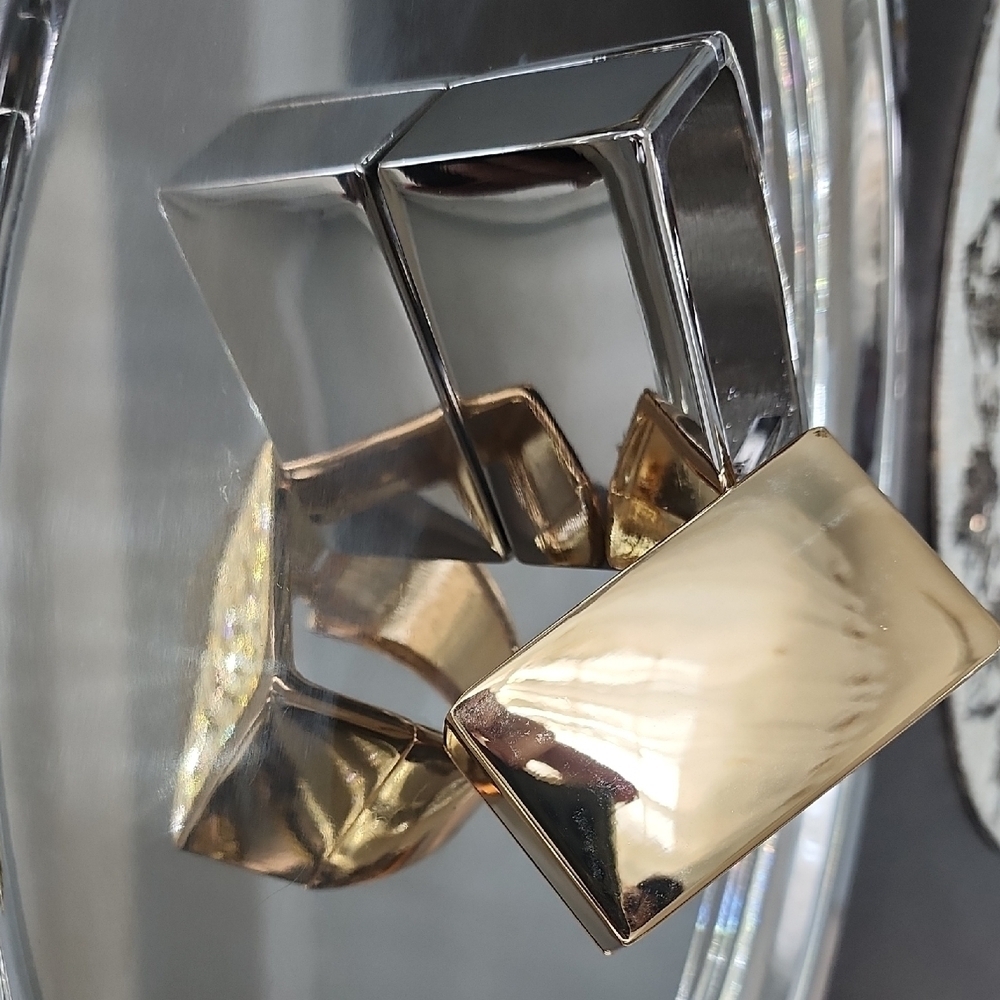 Silver Geometric Bangle - Picture 3 of 9